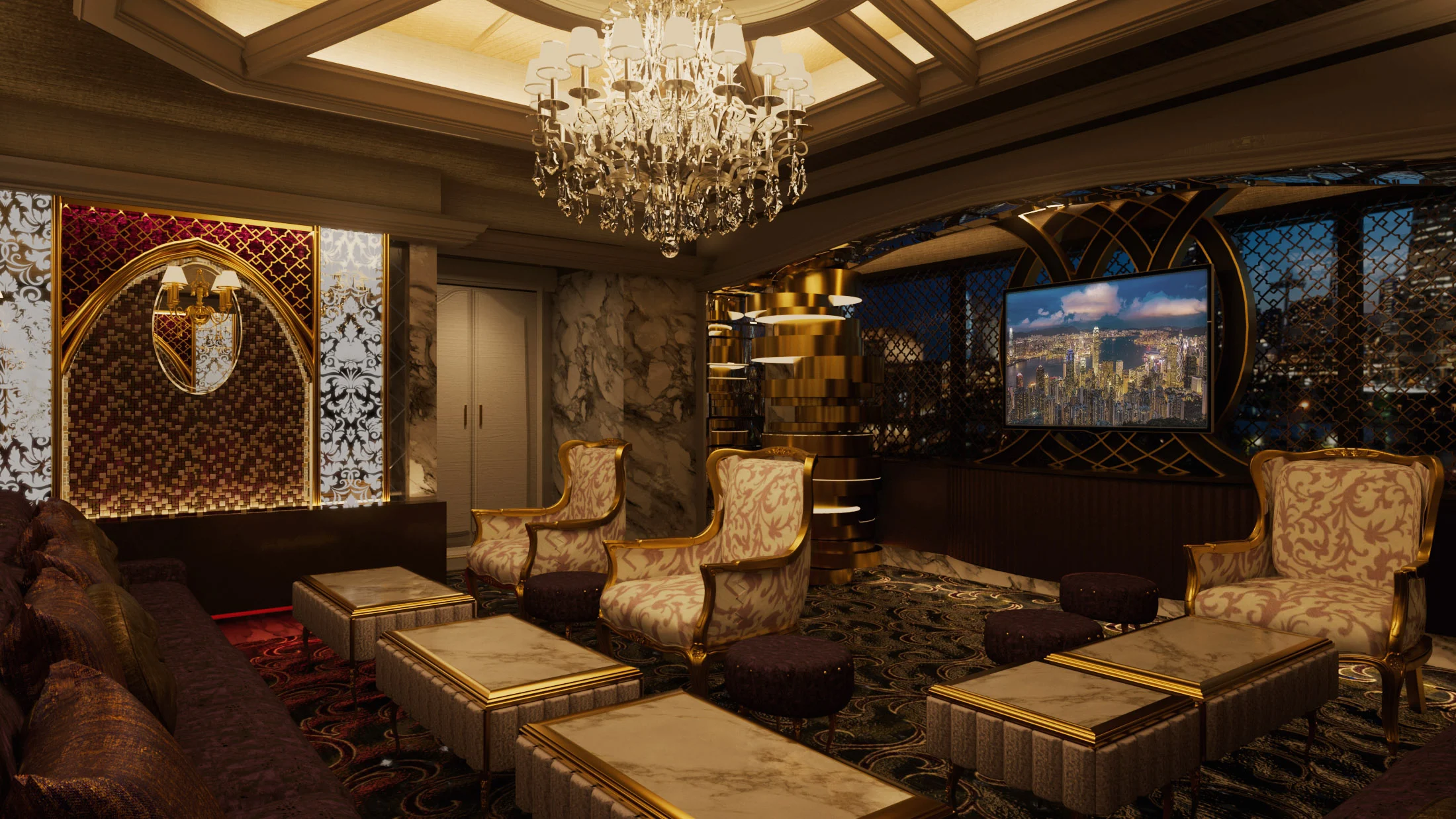 東京都/キャバクラ Viproom/店舗設計,パース